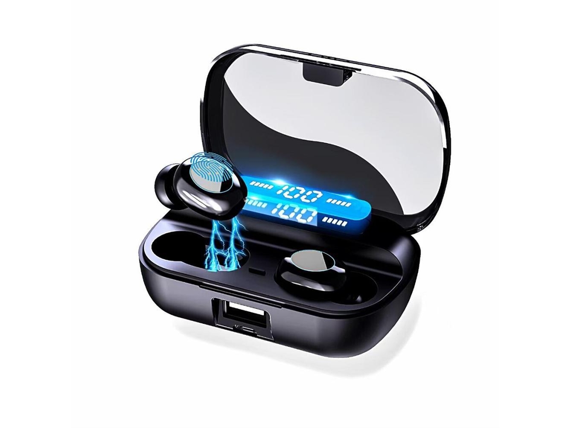 Fones De Ouvido Bluetooth Sem Fio Com Controle Tático Estojo De Carregamento 1500mah Tela Digital E Microfone