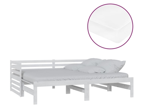 Sofá cama VIDAXL Blanco Madera (203.5x185x68.5 cm)