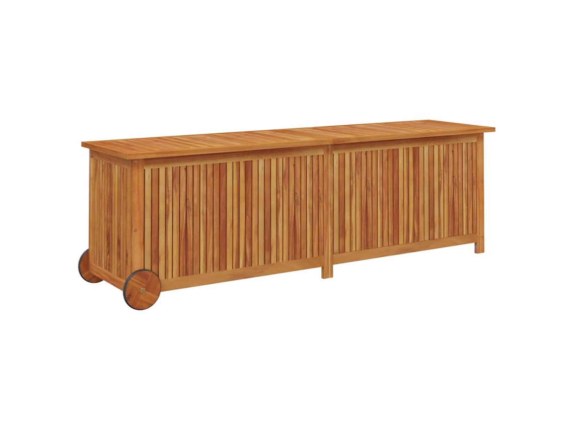 Caja de almacenamiento para jardín de acacia maciza con ruedas MAISON EXCLUSIVE (150x50x58 cm)