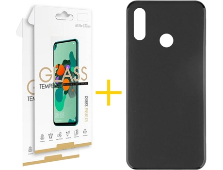 Kit Funda + 2 Protectores de Pantalla Huawei Y6 2019 SKYHE Liso 6 Negro
