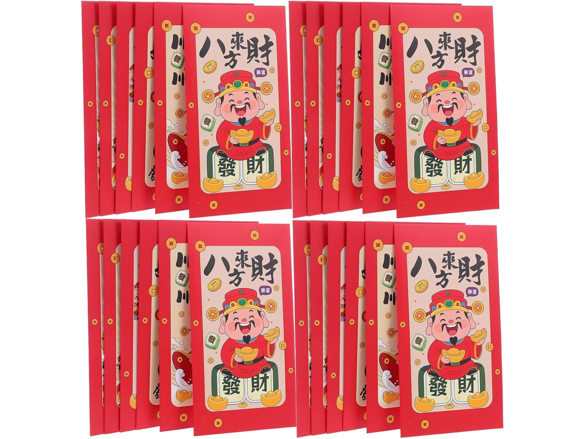 60 sobres rojos de Año Nuevo (hongbao) para un Año Nuevo afortunado y próspero.