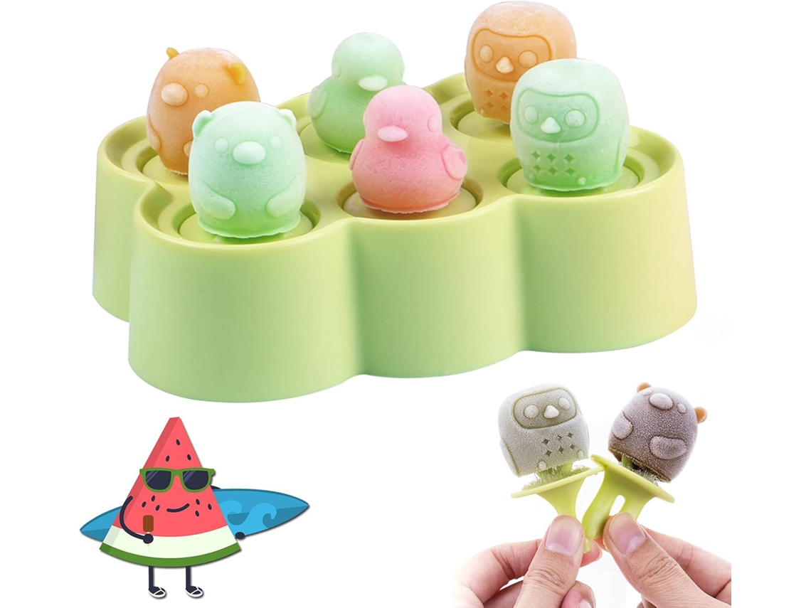 Molde Helado Silicona Verde Mini, Paletas Diy Niños