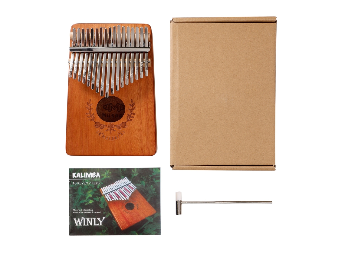 Piano de pulgar Kalimba de 17 teclas Siurn Madera de caoba