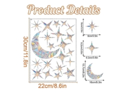 Set de 8 pegatinas para ventanas con forma de mariposa, seta, hoja y prisma arcoíris para decorar habitaciones infantiles y el hogar.