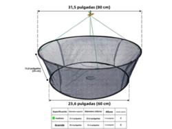 Red de pesca plegable, para canales fluviales, malla fina, material plástico PE. Mdug (80 cm)