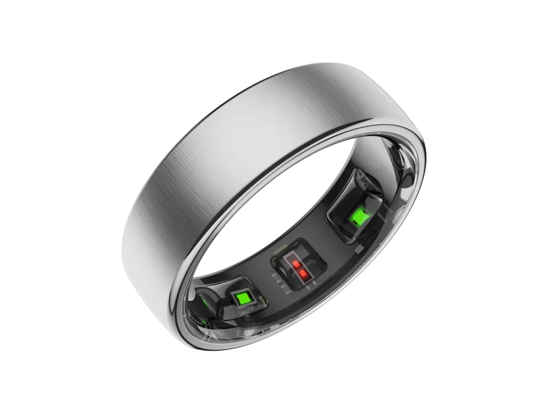 Anillo inteligente con monitor de frecuencia cardíaca y oxígeno en sangre, carga inalámbrica, resistente al agua Mdug (plateado, talla 8)