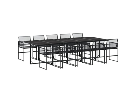 Conjunto 11 de comedor de jardín VIDAXL ratán sintético negro