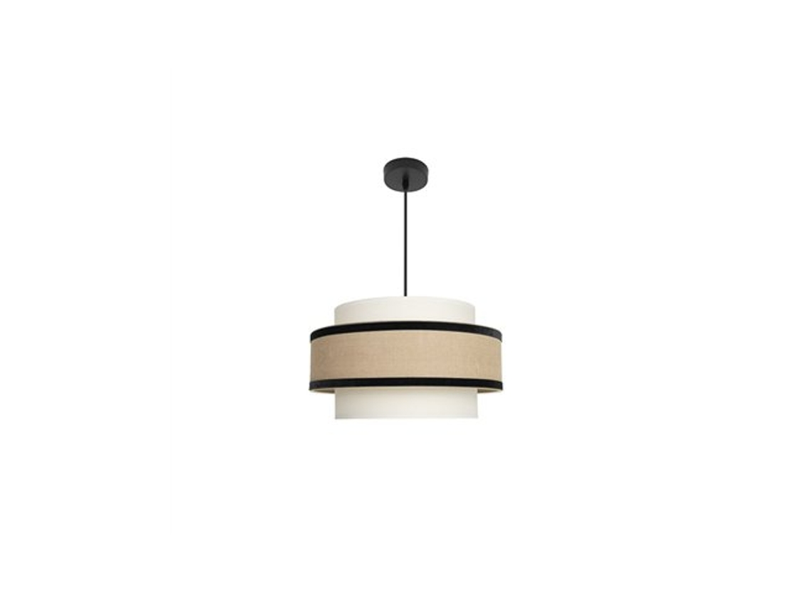 Lámpara colgante Cornalina, Ø40cm, Altura regulable, 1xe27, Beige y Negro Fabrilamp (bombilla no incluida)