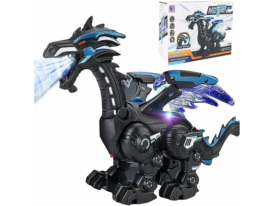 Dan26-juguete De Dinosaurio Mecánico Móvil Con Sonido, Luz Y Caminar, Juguete De Dinosaurio Funcional Con Spray