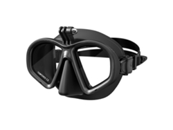 Máscara de buceo Hexinyigjly, compatible con soporte para cámara subacuática, negra.