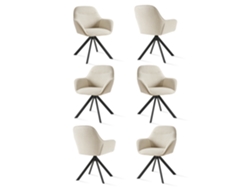 Sillas De Comedor Goeurvant 1370(pack De 6, Beige, Tela)
