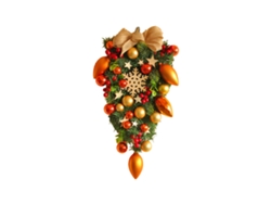 Corona de mimbre para decorar el árbol de Navidad.