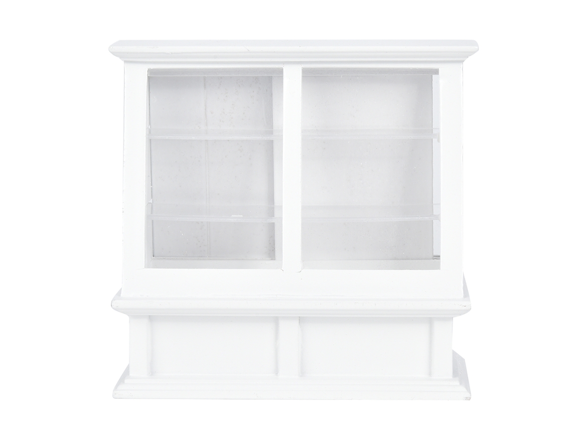 Dan26-mueble Miniatura 1:12 Para Casa De Muñecas, Gabinete De Pasteles Simulado Con Puerta Deslizante, Blanco