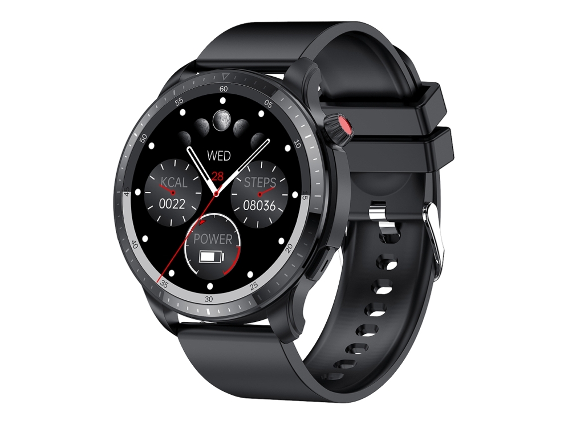 Reloj inteligente de 1,39 pulgadas con correa de silicona resistente al agua IP67, compatible con Bluetooth y medición de oxígeno en sangre (negro)