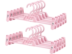 Juego 10 Pinzas Ajustables Plástico Pantalones Ideales Armario Dejan Marcas Hogar Todas Estaciones Rosa No