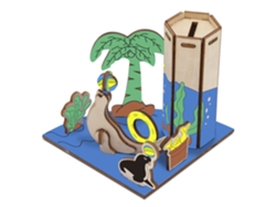 Puzzle 3D de madera Parque Marino de Leones Marinos 31 piezas (115x115x118 mm) DAM