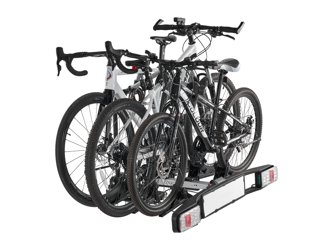 Portabicicletas plegable Succebuy para 3 bicicletas, tamaño 90,6 x 126,5 x 70,7 cm