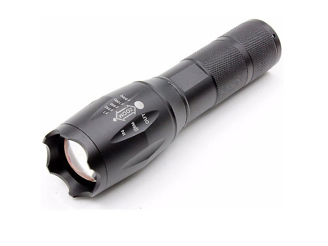 Linterna LED táctica de bolsillo con zoom de 2000 lúmenes para camping, senderismo, ciclismo y emergencias (negro) Yizhood