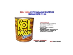 Pintura barniz sintetico kolman mate 375 ml.