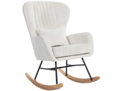 Mecedora, Cojín, Asiento Acolchado, 88x67x104cm, Blanco