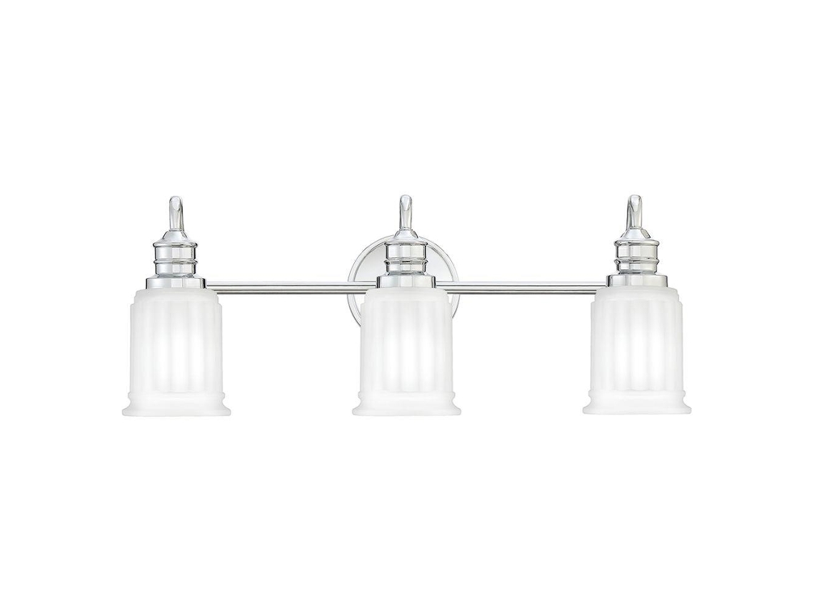 QUOIZEL de matriz de pared (QZ-Swell3-PC-Bath) acero de oleaje, vidrio G9 3 Bulbos