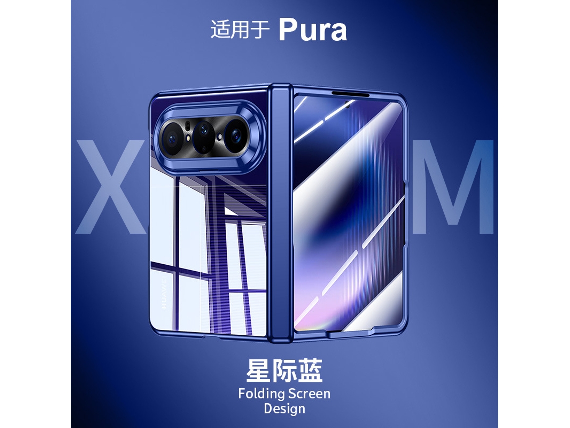 (blue Hd Huawei Puraxmax Classic Edition) Funda De Teléfono Con Resorte Central De Membrana Magnética Integrada