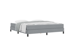 Maison Exclusive - Cama Tipo Box Spring Con Colchón Gris Claro 180 X 200 Cm Tela