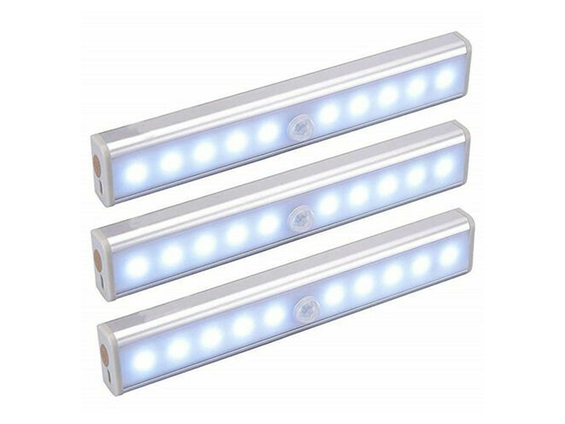 Luces inteligentes portátiles para armario, luces LED brillantes con sensor de movimiento debajo del mostrador, funcionan con pilas, son fáciles de instalar y recargar.