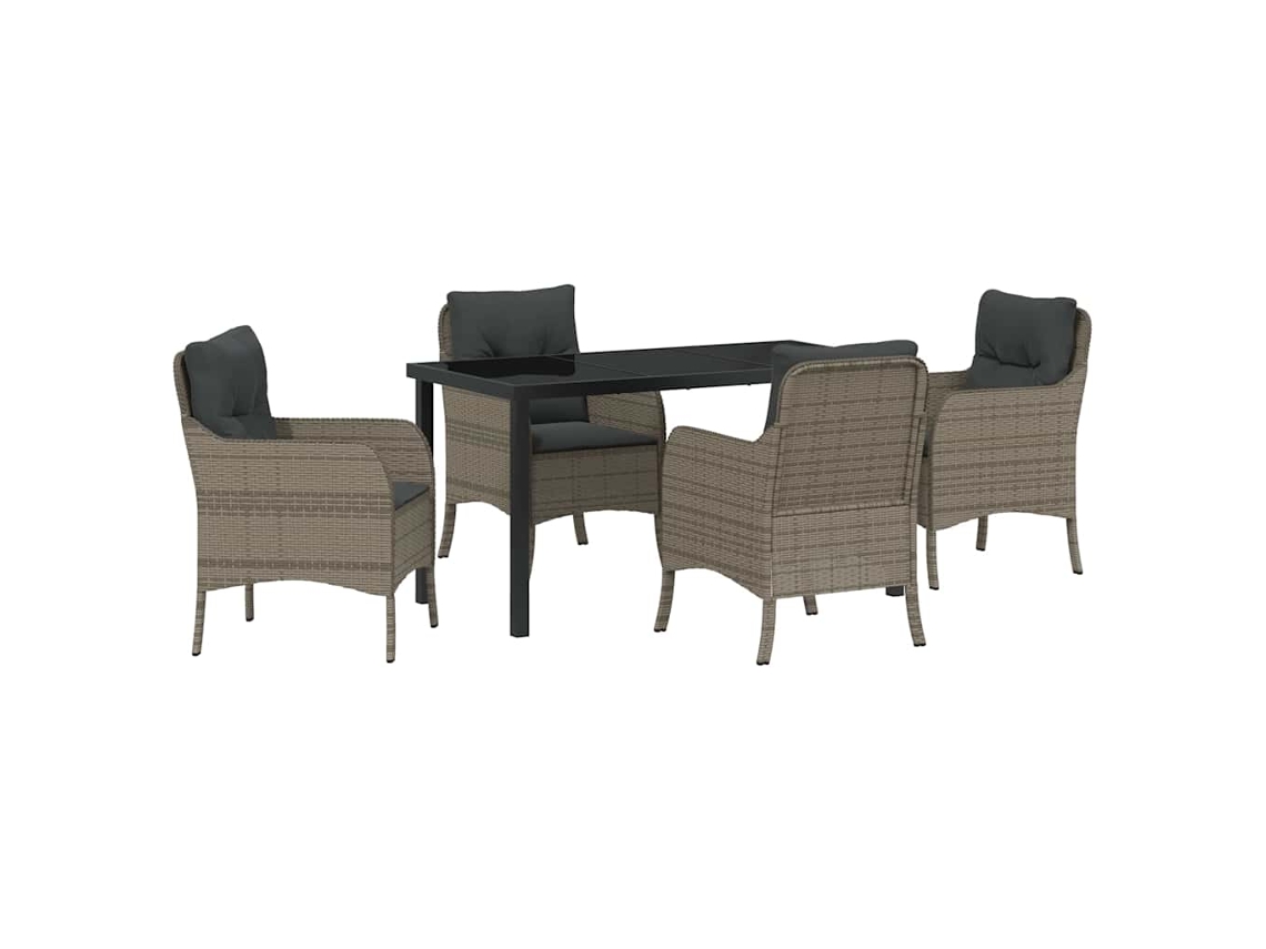 Maison Exclusive - Conjunto De Comedor De Jardín 5 Pcs Gris Ratán Sintético