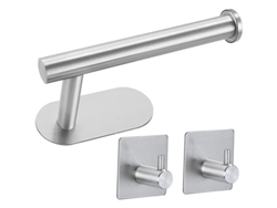 2026-soporte De Papel Higiénico Linjou 3 Piezas Inoxidable Sin Taladrar Baño Cocina Plata Plata