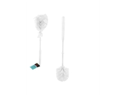 Cepillo de inodoro Lauxa Home blanco, mango de plástico, forma redonda, 34/37 cm Gibalto