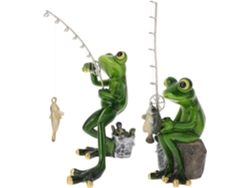 2 Figuras Decorativas De Ranas Ángel Para Jardín, Hechas De Resina Verde,s A La Intemperie Y Ligeras, Para Uso En