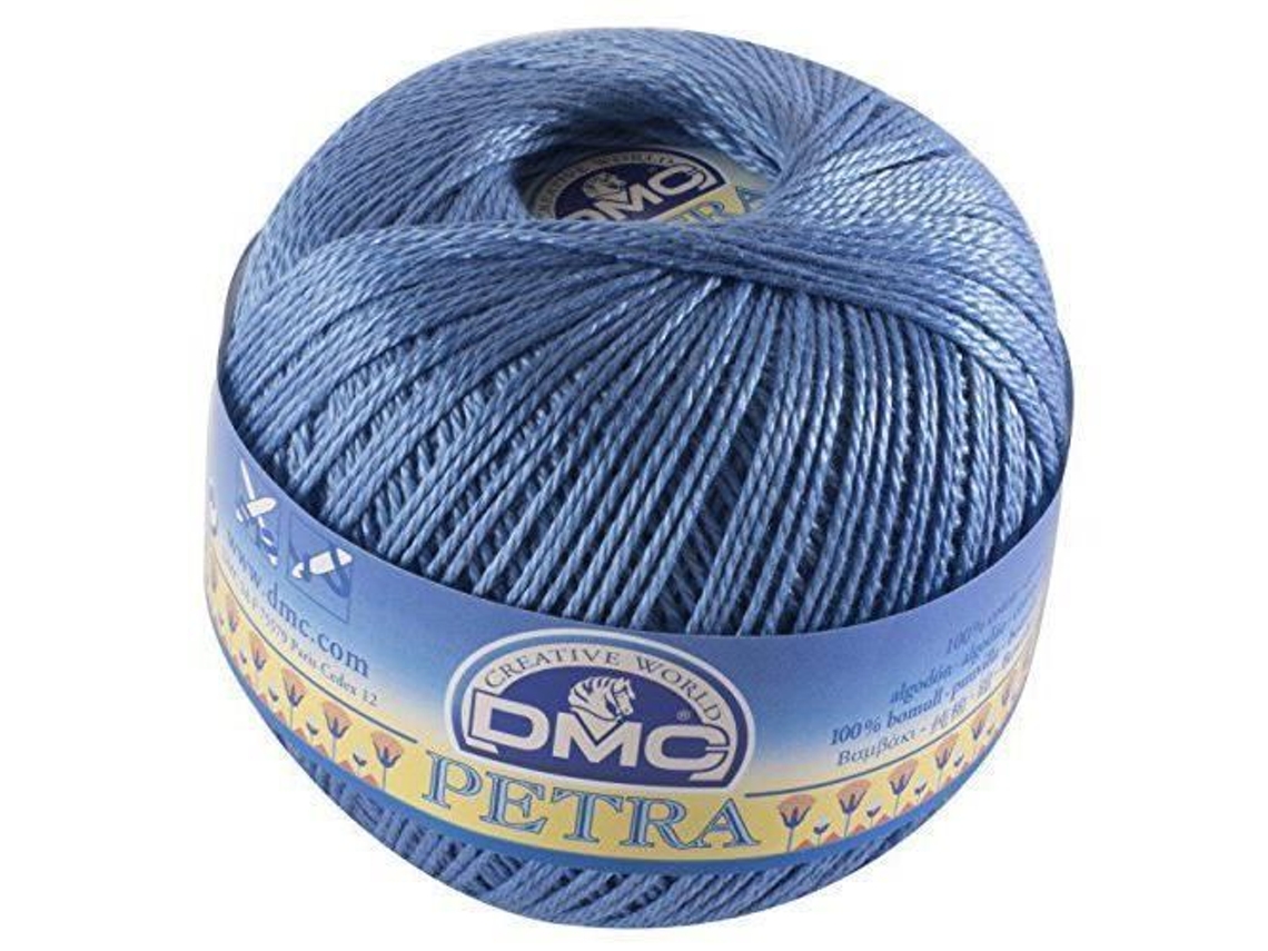Hilo Dmc Petra, 100% algodón, azul, talla 5