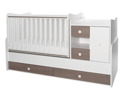 Cama Convertible + Mueble LORELLI Mini Max White/Coffee