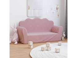 Sofá Para Niños De 2 Plazas | Sofá De Salón | Sofá De Descanso Felpa Suave Rosa Wsd968990