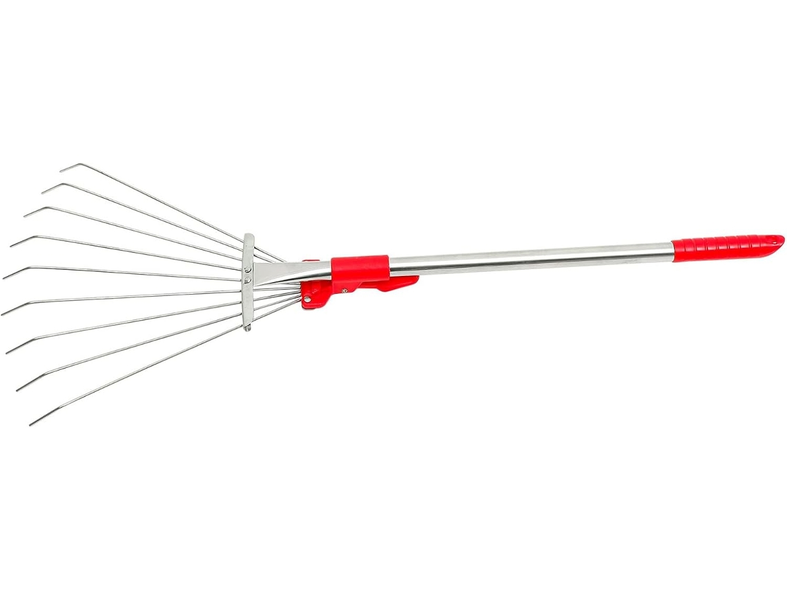 Rastrillo De Jardín Pequeño Y Extensible De Acero Inoxidable, Herramienta Para