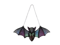 Adorno Colgante De Acrílico Colorido Con Efecto Reflectante De Murciélago Para Ventana De Halloween