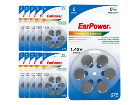 Pilas Para Audfonos Earpower A675 10 Placas