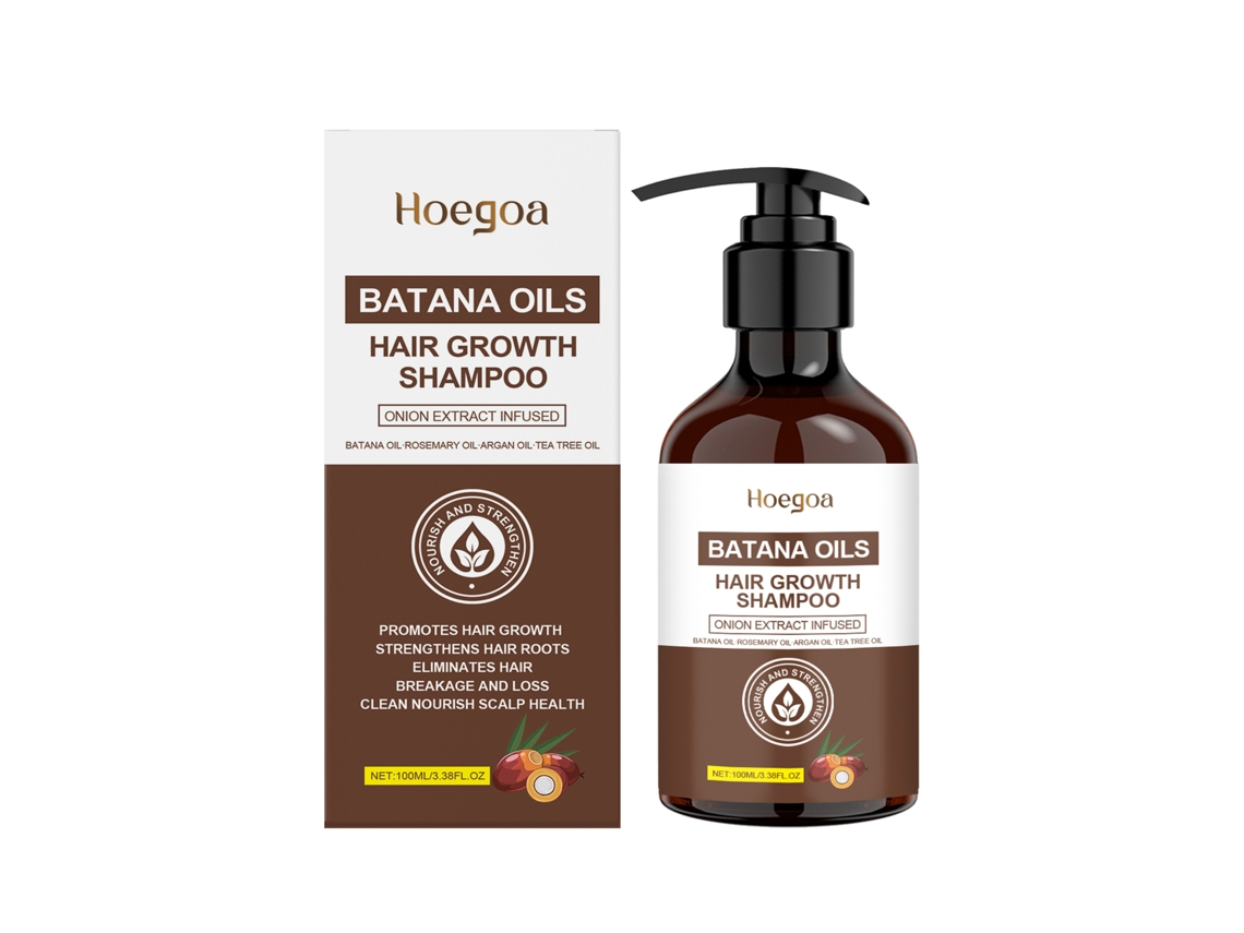 El champú de aceite de batana Hoegoa hidrata el cabello.