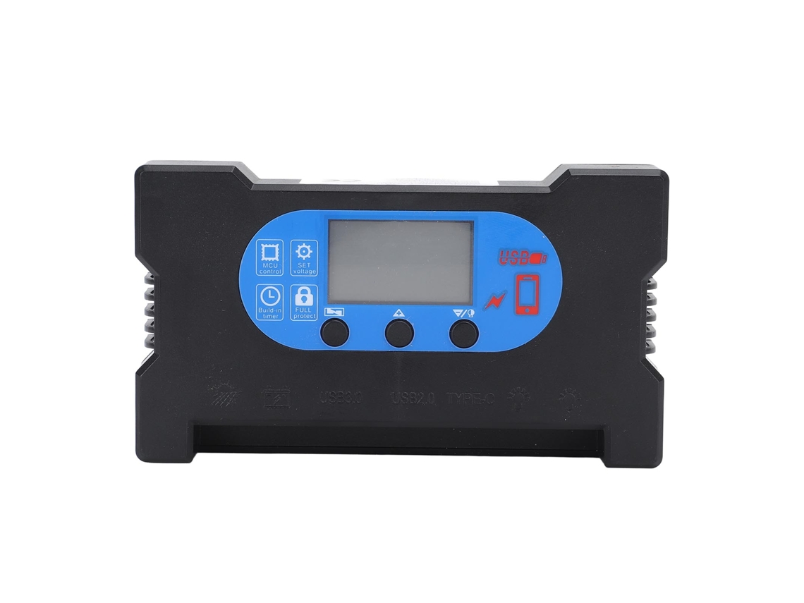 Controlador Solar De 10 A Con Pantalla Hd Y Carga Rápida Usb-c Para Paneles Fotovoltaicos De 12 V Y 24 V.