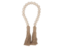 Guirnalda De Perlas De Madera Natural Hecha A Mano Con Flecos Para Decoración De Paredes Y Regalos.