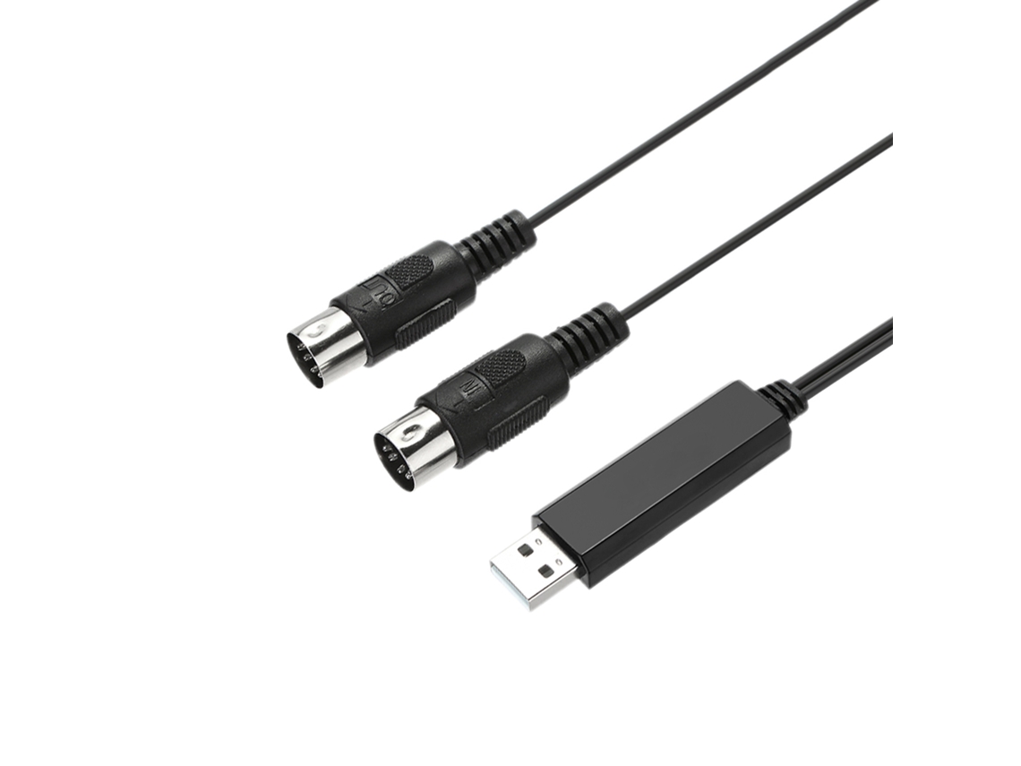 Adaptador De Entrada/salida De Cable Midi Usb Para Teclado Musical Hifing De 5 Pines, Negro