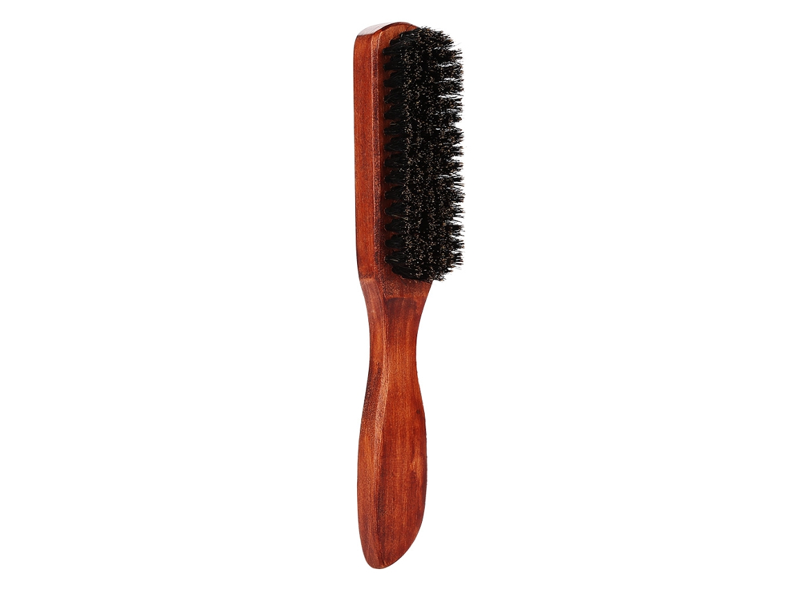 Pincel De Barba De Madera Roja Para Hombres, Cepillo Para Barba, Bigote, Pelo Facial Y Afeitado Con Masaje Facial