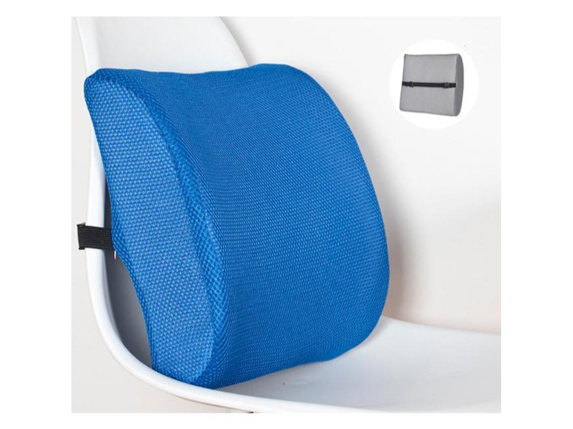 Almohada Ergonómica De Apoyo Lumbar, Almohada De Respaldo De Espuma Viscoelástica, Alivia El Dolor De Espalda, Azul Gertiz