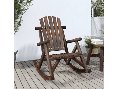 Silla Mecedora De Jardín VIDAXL Marrón Madera (69x96x101 cm)