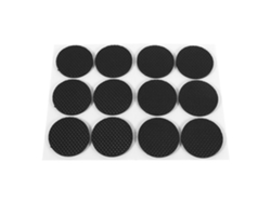 Protectores autoadhesivos de goma negra para patas de muebles, 12 unidades.