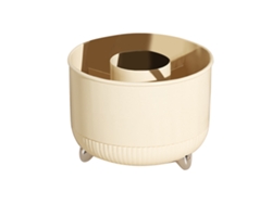 Organizador De Brochas De Maquillaje Giratorio De 360 Grados Con 5 Compartimentos, Gran Capacidad, De Plástico Blanco Crema.