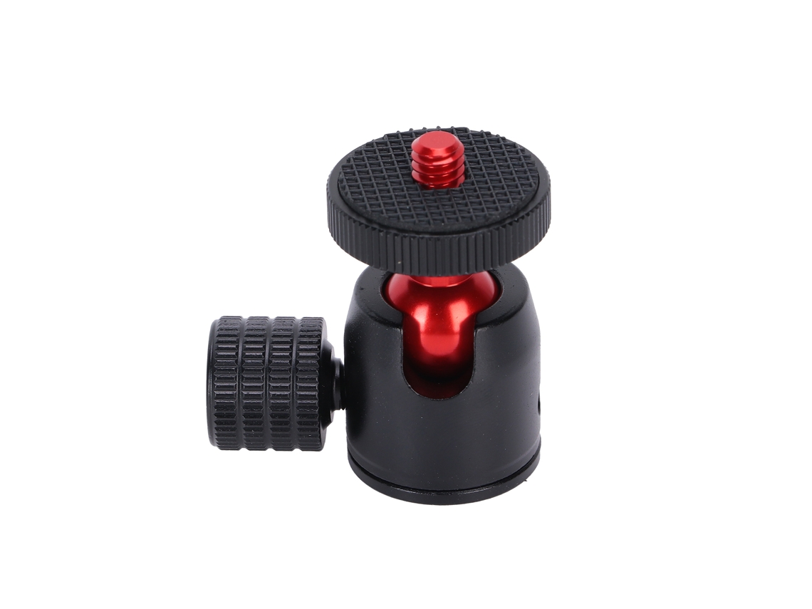 TRUYUETY Cabeza esférica para trípode mini con tornillo 1/4 pulgada y adaptador con montura tipo zapata para cámara DSLR y luz anular