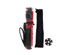 Bastones de trekking de aleación de aluminio, 5 secciones, rojos