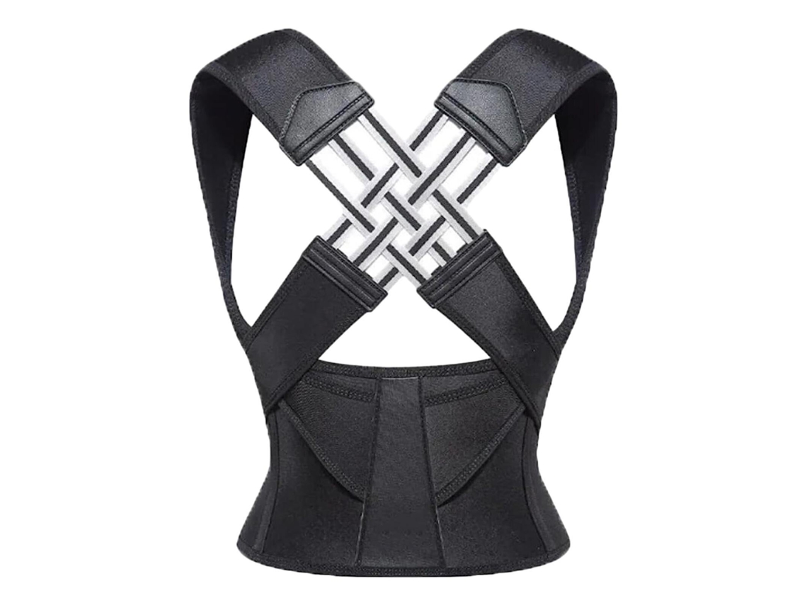 Corrector de postura ajustable para soporte lumbar y de hombros para mujeres y hombres (M - Peso 45-60kg)